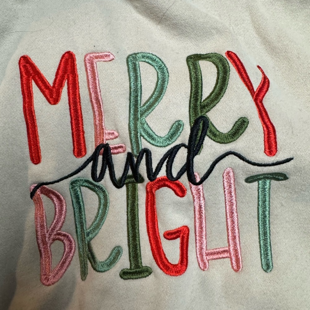 Merry and Bright Embroidered Holiday Top‎